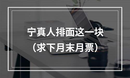 宁真人排面这一块（求下月末月票）
