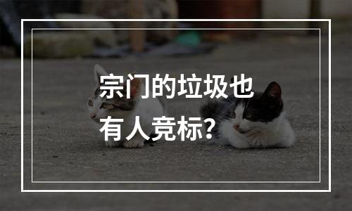 宗门的垃圾也有人竞标？