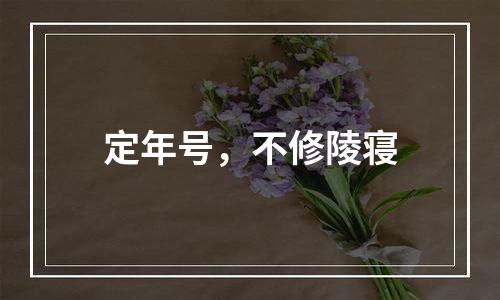 定年号，不修陵寝