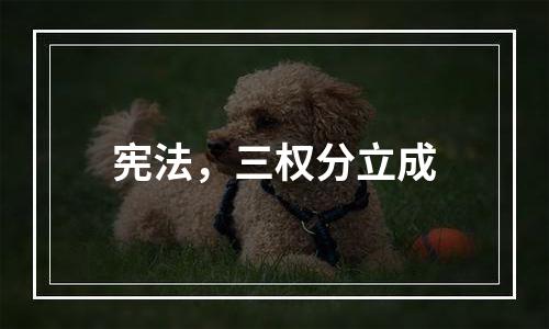 宪法，三权分立成