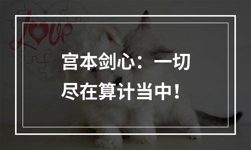 宫本剑心：一切尽在算计当中！