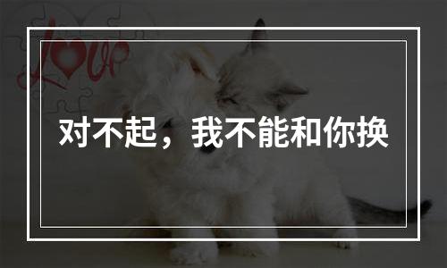 对不起，我不能和你换