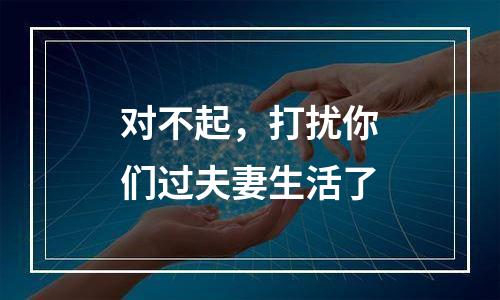 对不起，打扰你们过夫妻生活了