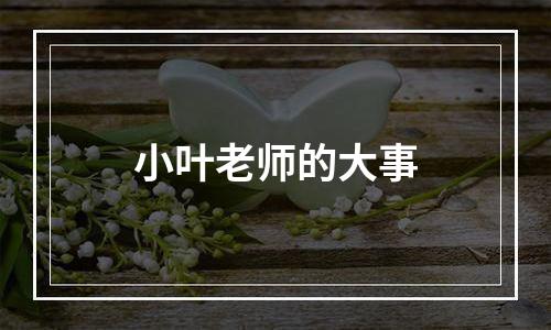 小叶老师的大事