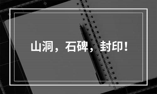 山洞，石碑，封印！