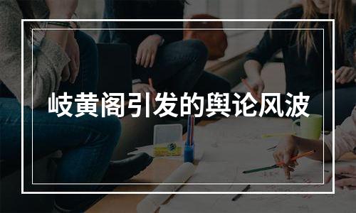 岐黄阁引发的舆论风波