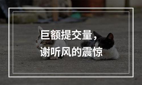 巨额提交量，谢听风的震惊