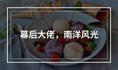 幕后大佬，南洋风光