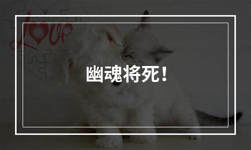 幽魂将死！