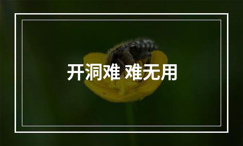 开洞难 难无用