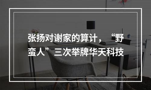张扬对谢家的算计，“野蛮人”三次举牌华天科技