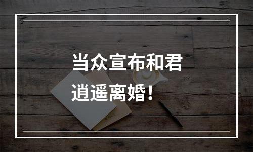 当众宣布和君逍遥离婚！