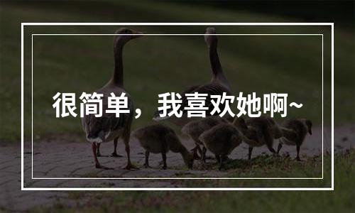 很简单，我喜欢她啊~