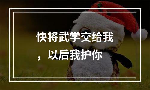快将武学交给我，以后我护你