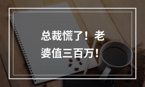 总裁慌了！老婆值三百万！