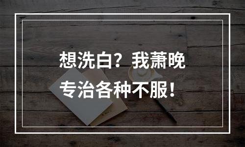 想洗白？我萧晚专治各种不服！