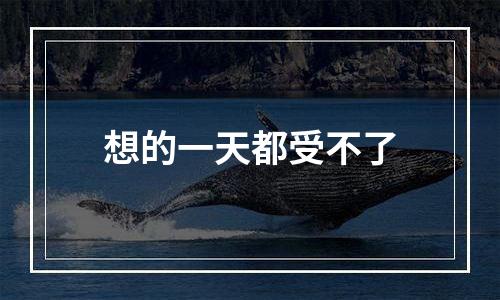 想的一天都受不了