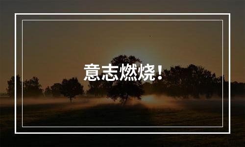 意志燃烧！