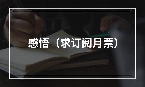 感悟（求订阅月票）
