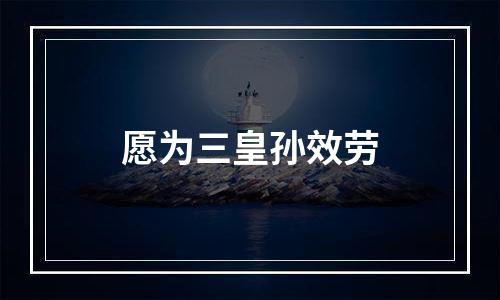 愿为三皇孙效劳