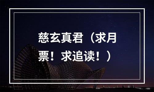 慈玄真君（求月票！求追读！）