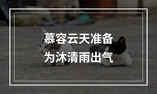 慕容云天准备为沐清雨出气