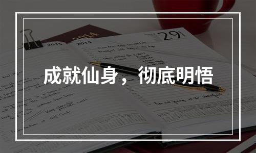 成就仙身，彻底明悟