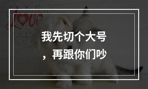 我先切个大号，再跟你们吵