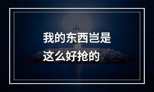 我的东西岂是这么好抢的