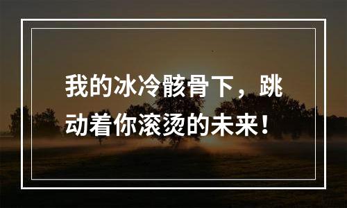我的冰冷骸骨下，跳动着你滚烫的未来！