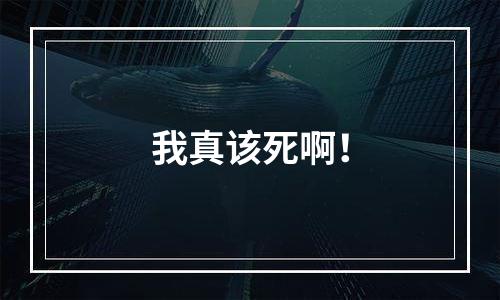 我真该死啊！