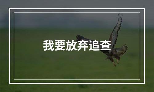 我要放弃追查