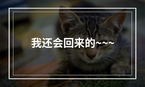 我还会回来的~~~
