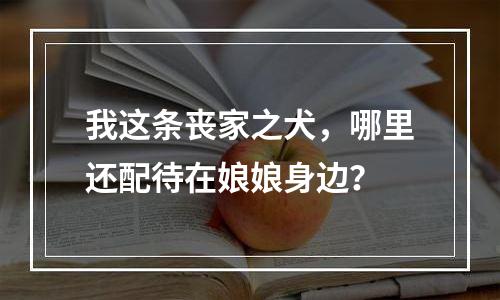 我这条丧家之犬，哪里还配待在娘娘身边？