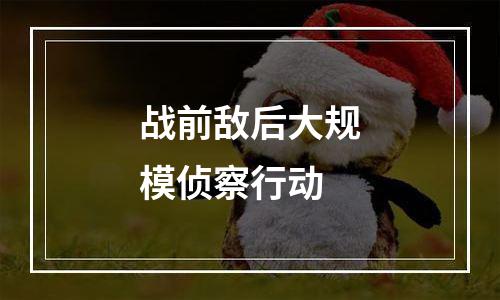 战前敌后大规模侦察行动