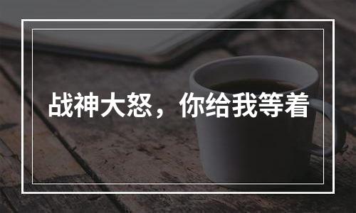 战神大怒，你给我等着