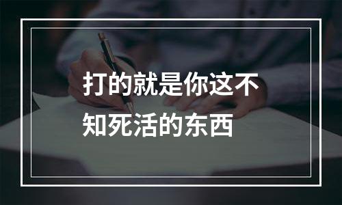 打的就是你这不知死活的东西