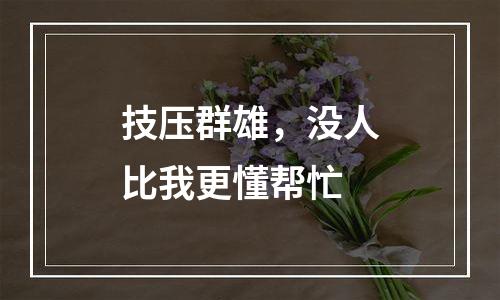 技压群雄，没人比我更懂帮忙