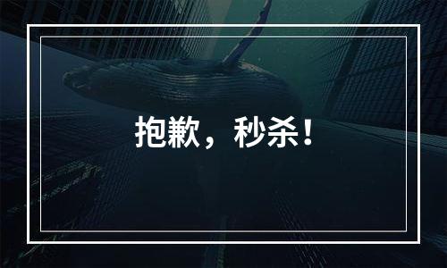 抱歉，秒杀！