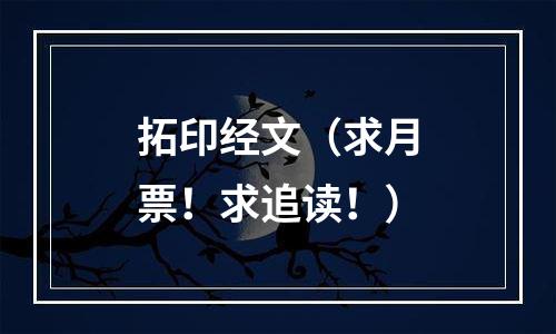 拓印经文（求月票！求追读！）