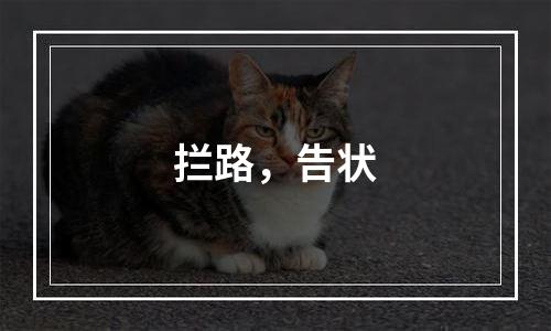 拦路，告状