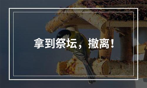 拿到祭坛，撤离！
