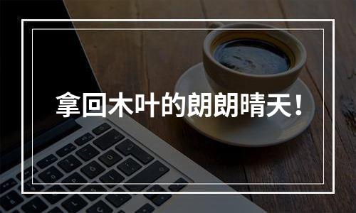 拿回木叶的朗朗晴天！