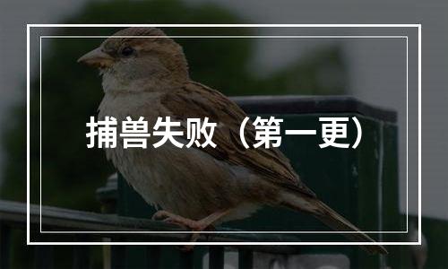 捕兽失败（第一更）