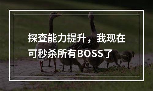 探查能力提升，我现在可秒杀所有BOSS了