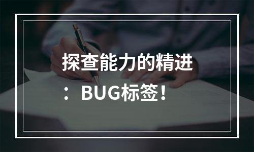 探查能力的精进：BUG标签！