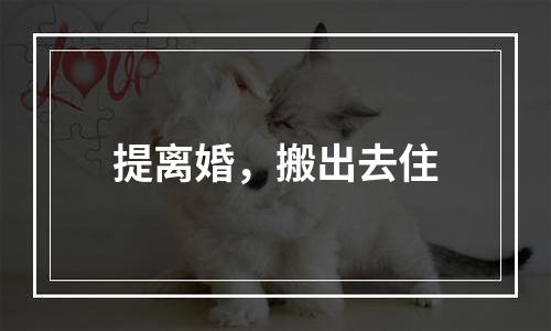提离婚，搬出去住