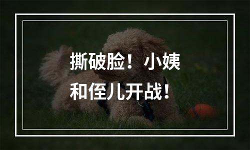 撕破脸！小姨和侄儿开战！