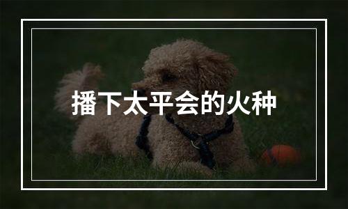 播下太平会的火种