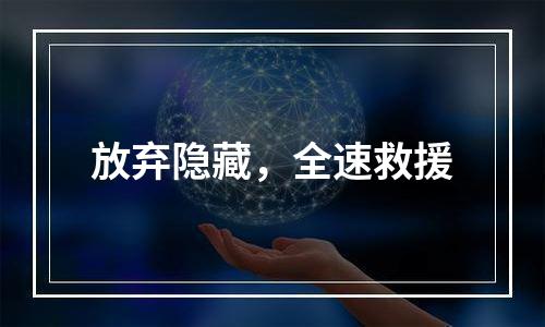 放弃隐藏，全速救援